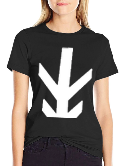 Geometric Arrow Graphic Tee - Black Cotton Shirt