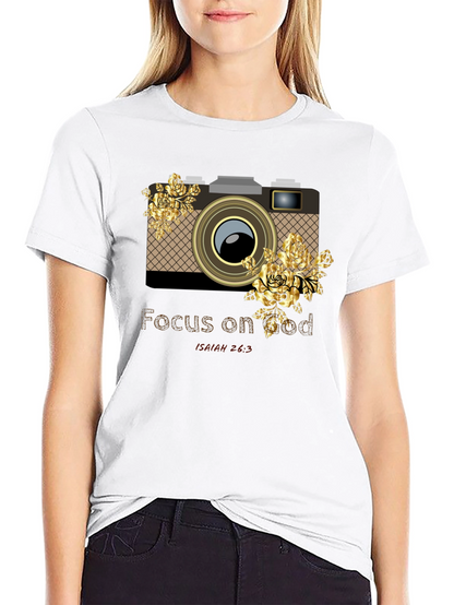 Focus on God Camera Floral Graphic Tee