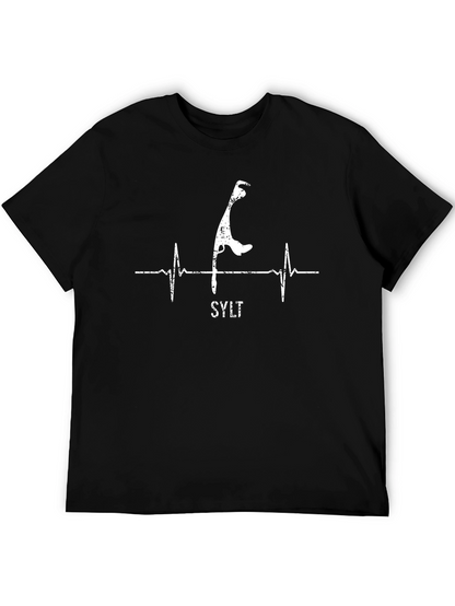Sylt Island Heartbeat T-Shirt - Black