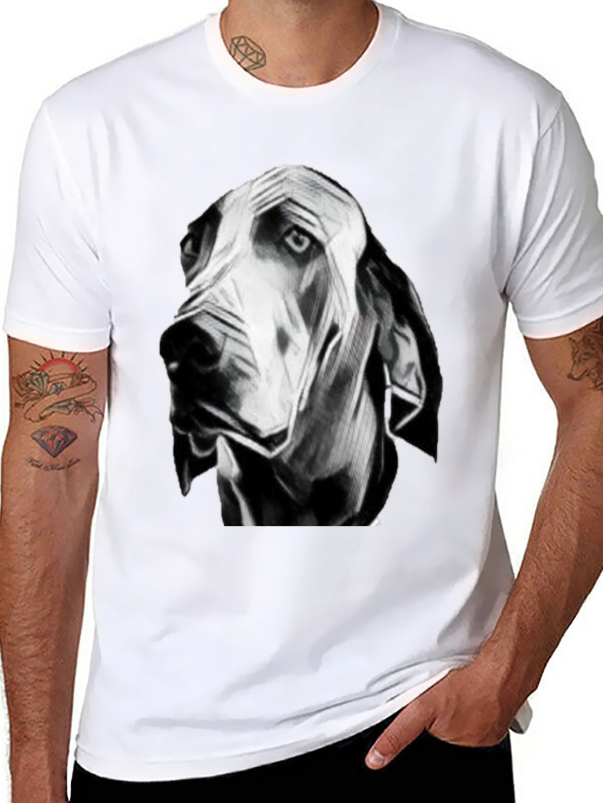 Dog Graphic Black T-Shirt for Men