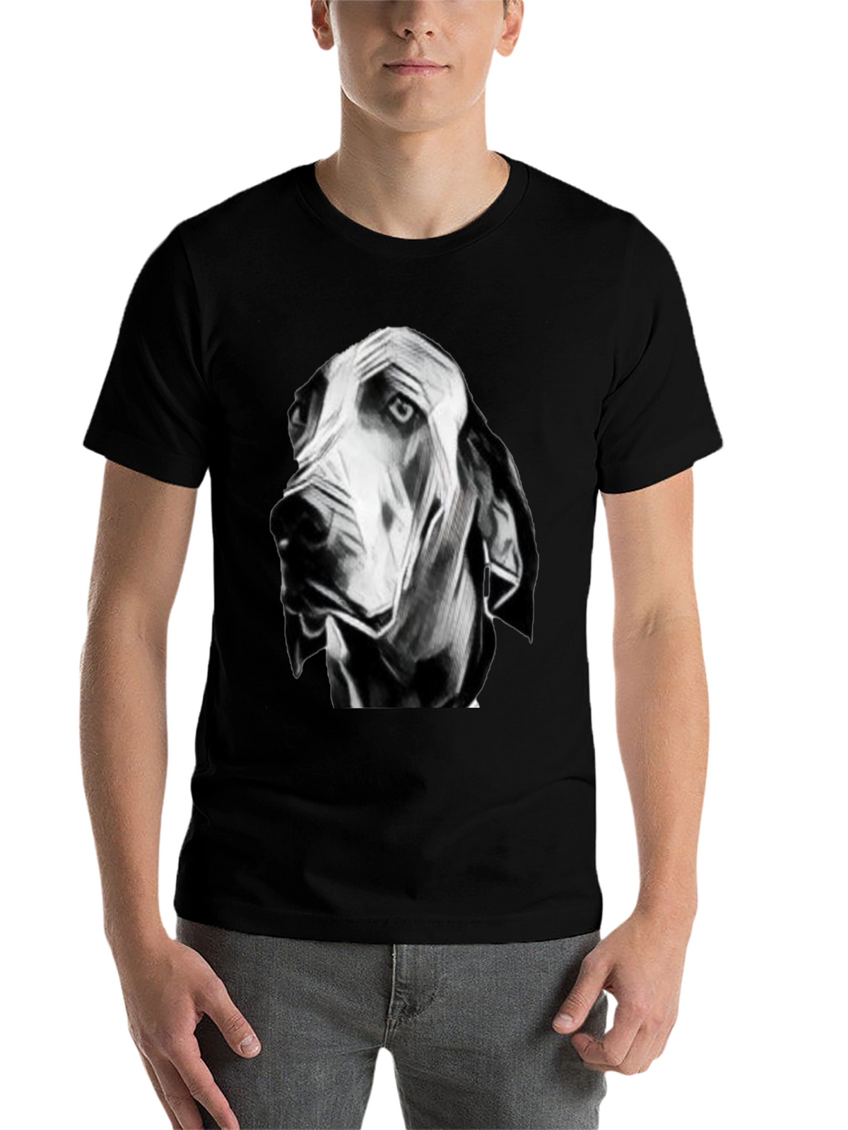 Dog Graphic Black T-Shirt for Men