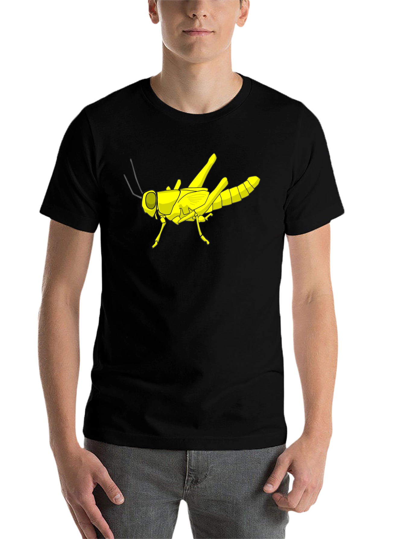 Grasshopper Graphic Tee - Black Cotton T-Shirt