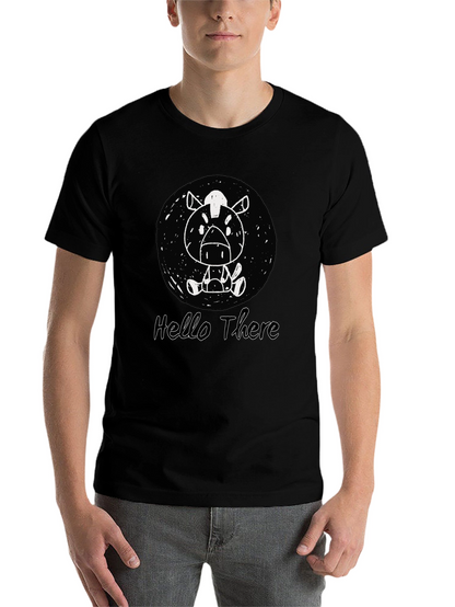 Cartoon Horse Black T-Shirt - Hello There Design