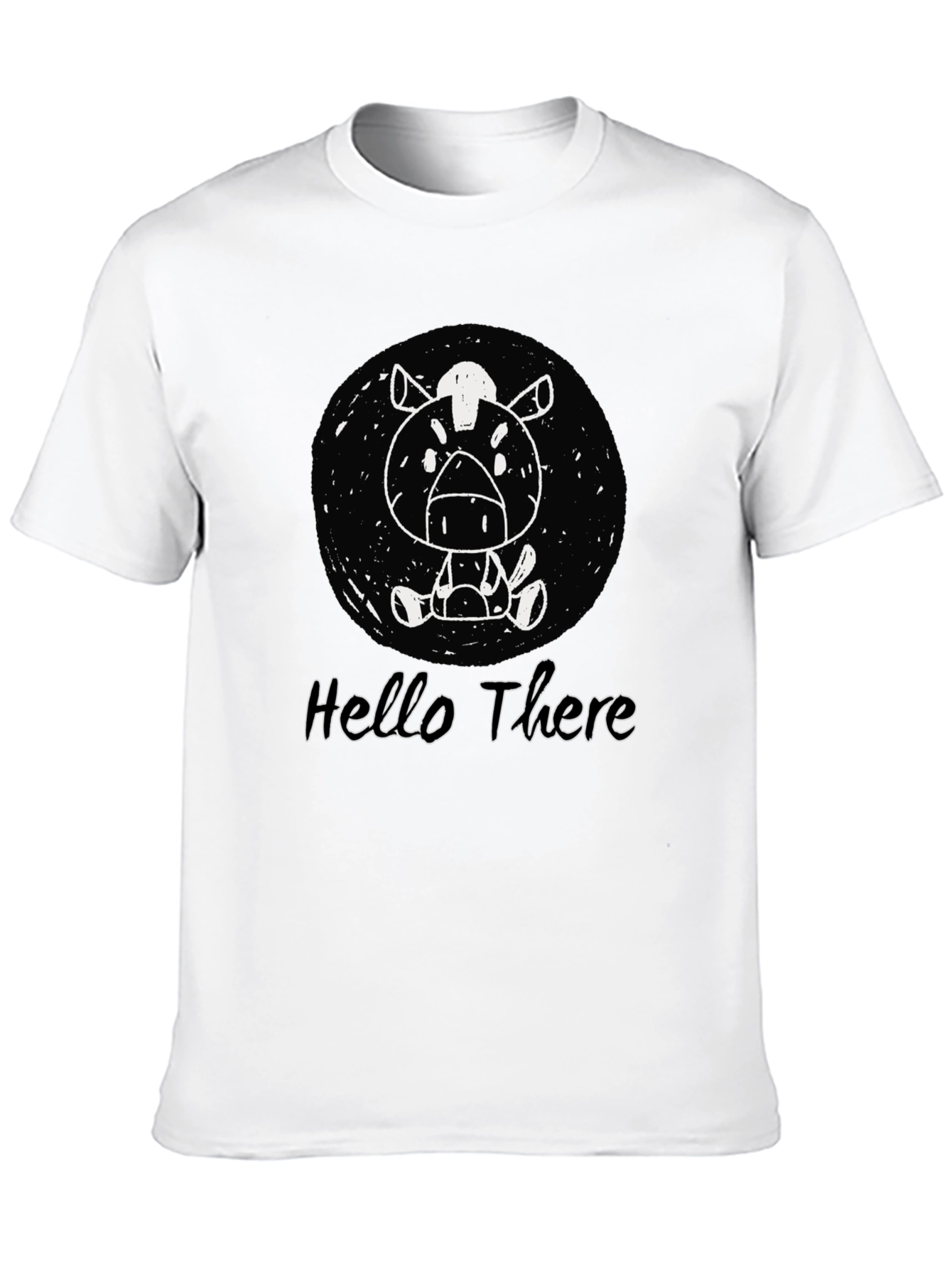 Cartoon Horse Black T-Shirt - Hello There Design