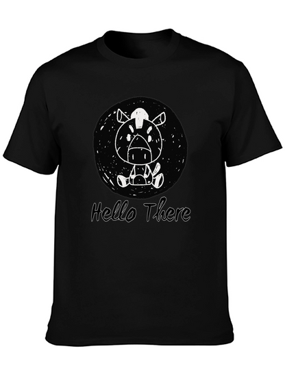 Cartoon Horse Black T-Shirt - Hello There Design