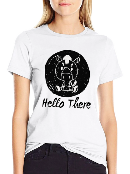 Cartoon Horse Black T-Shirt - Hello There Design