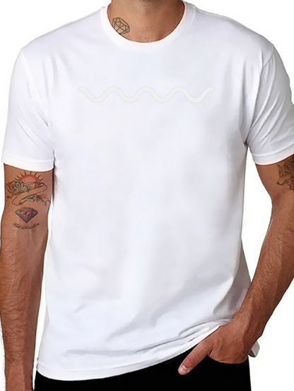 Black Tee with White Wave Graphic