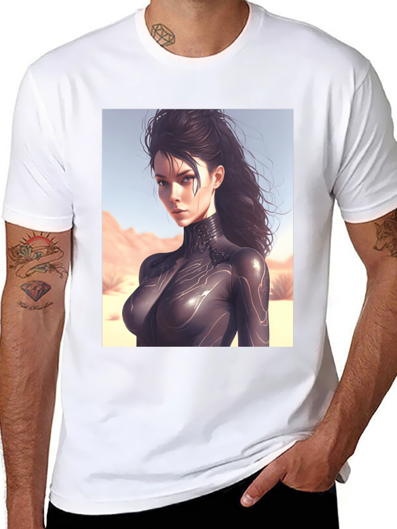 Sci-Fi Woman Black T-Shirt