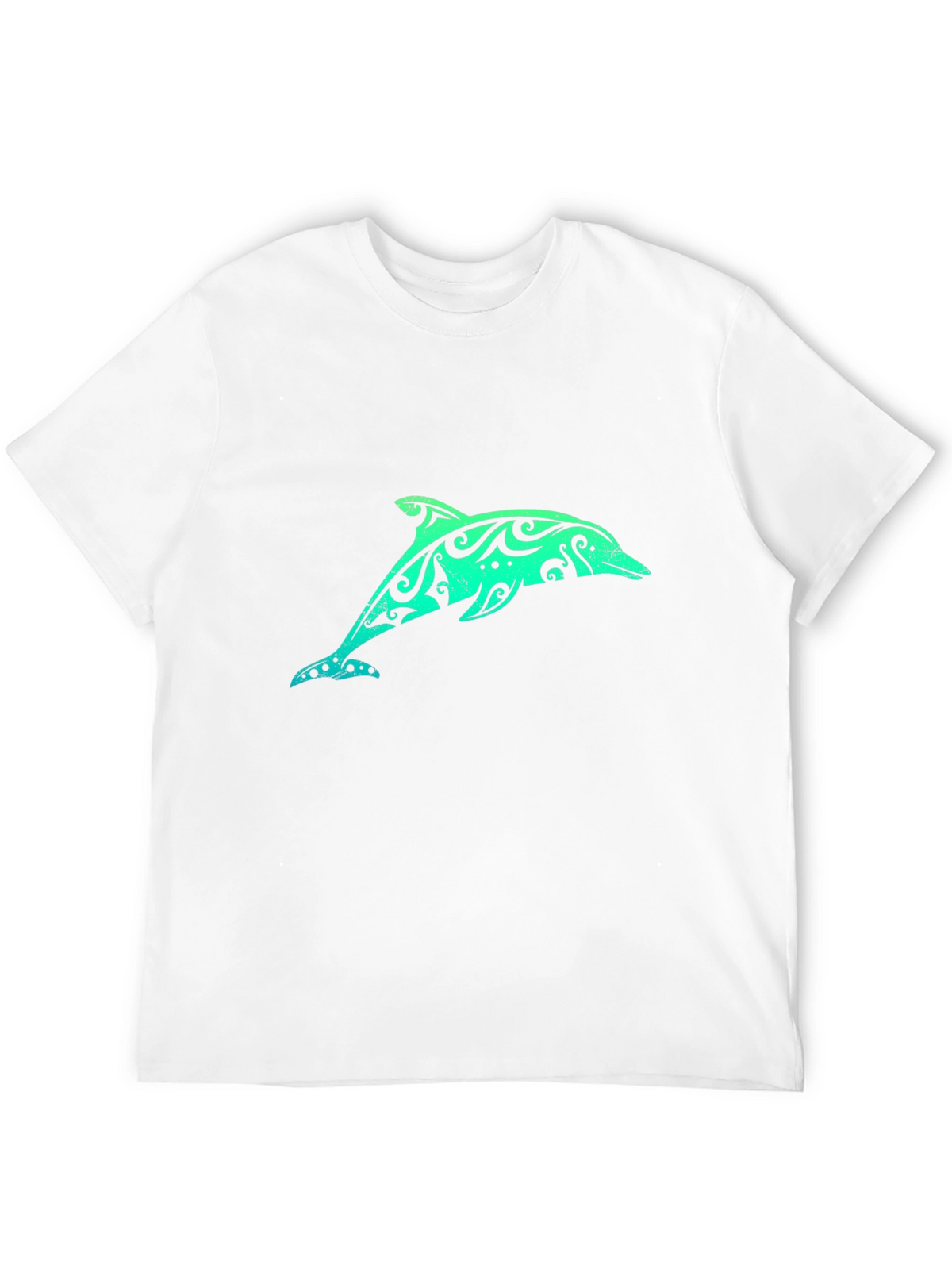 Tribal Dolphin Graphic Tee - Black Cotton T-Shirt
