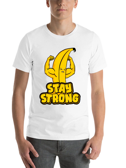 Stay Strong Banana Graphic Tee - Black Cotton T-Shirt