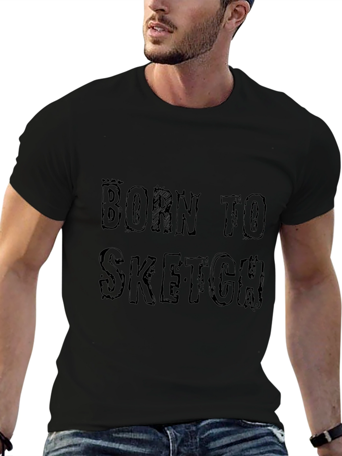 Born to Sketch Black Graphic Tee
