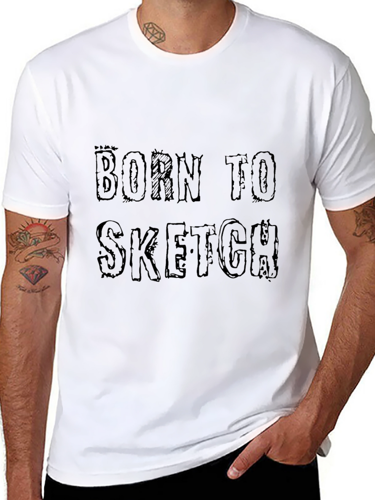 Born to Sketch Black Graphic Tee