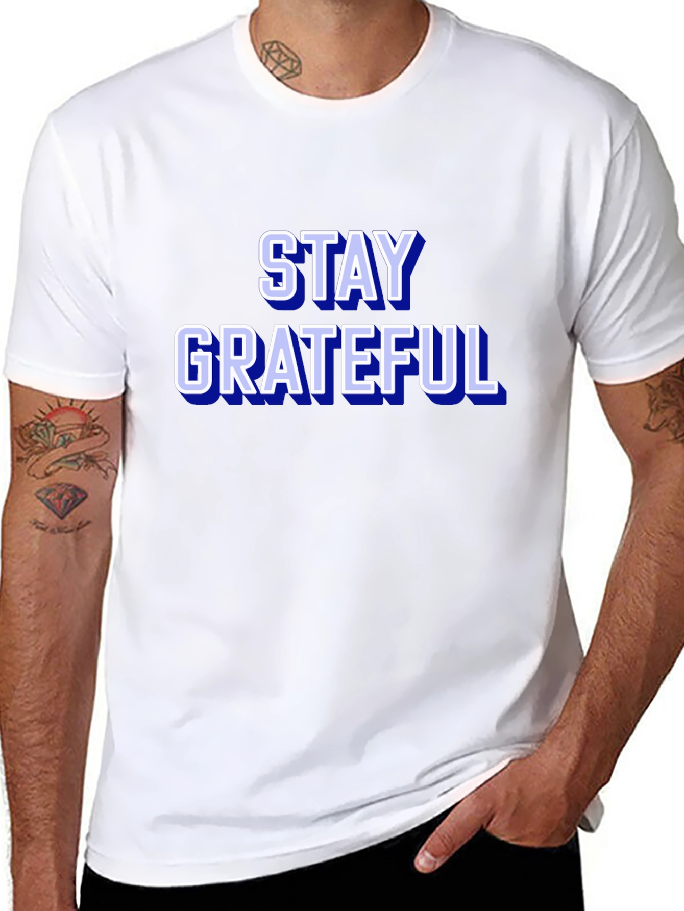 Stay Grateful Graphic Tee - Trendy Black T-Shirt