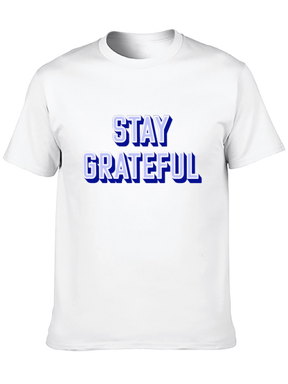 Stay Grateful Graphic Tee - Trendy Black T-Shirt