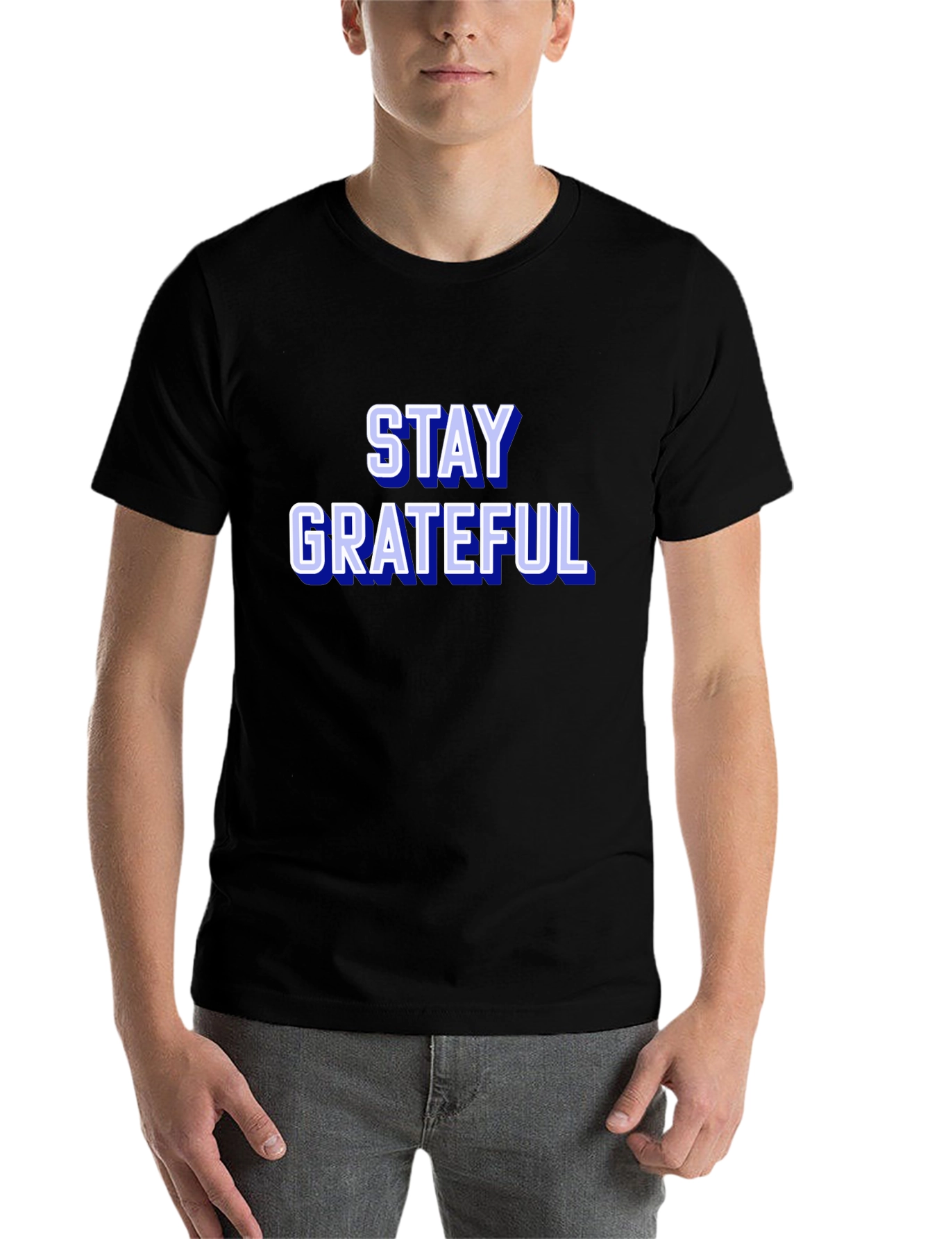 Stay Grateful Graphic Tee - Trendy Black T-Shirt