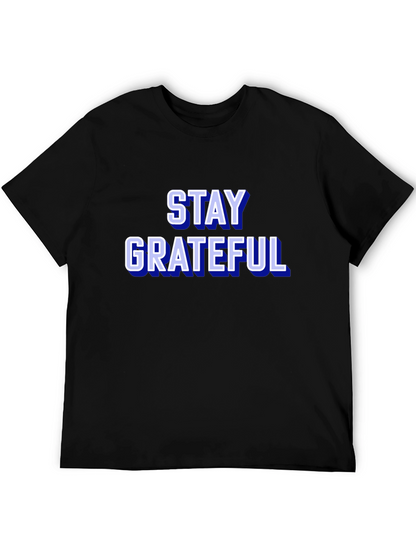 Stay Grateful Graphic Tee - Trendy Black T-Shirt
