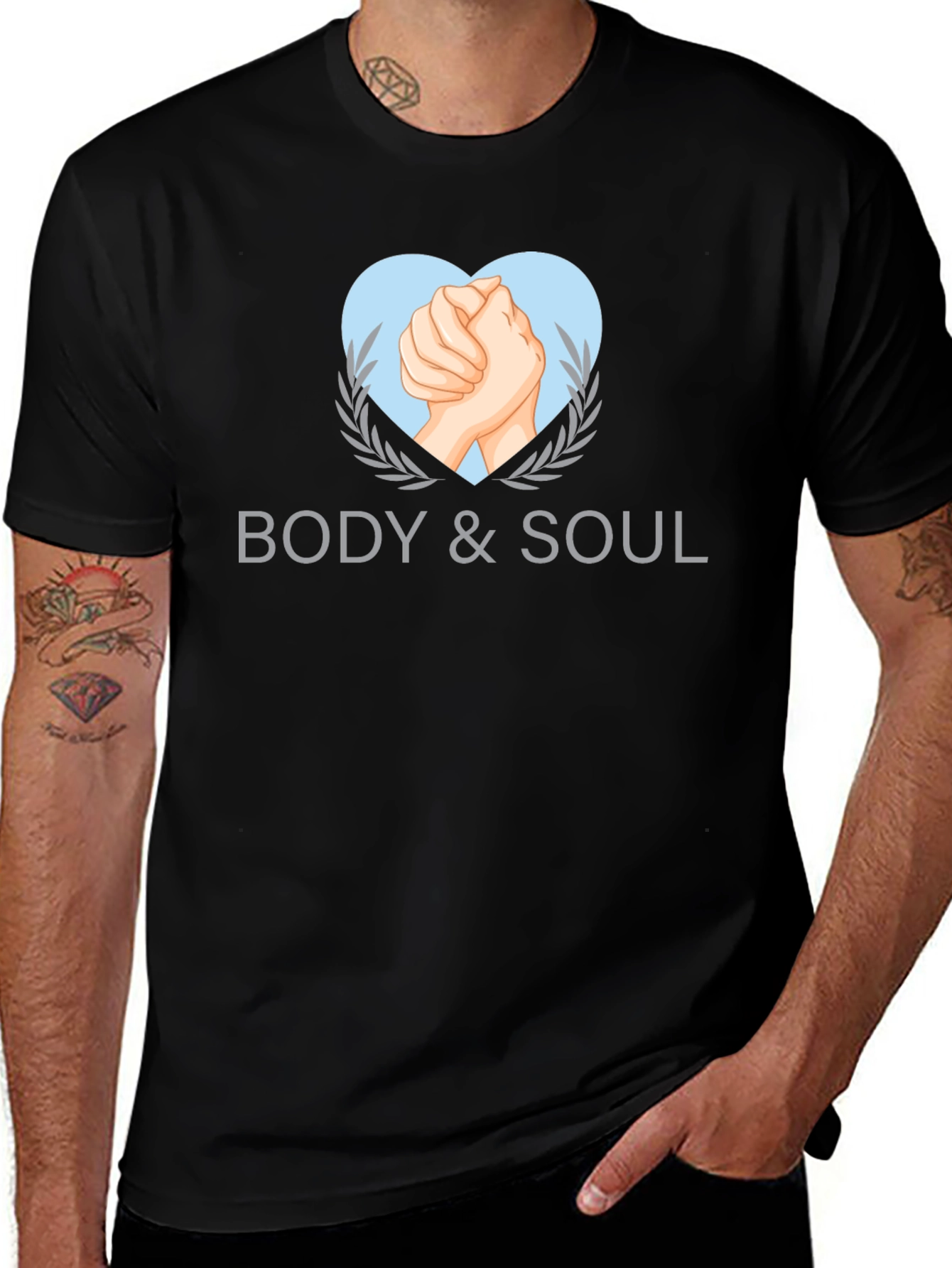 Body & Soul Graphic Tee - Stylish Black T-Shirt