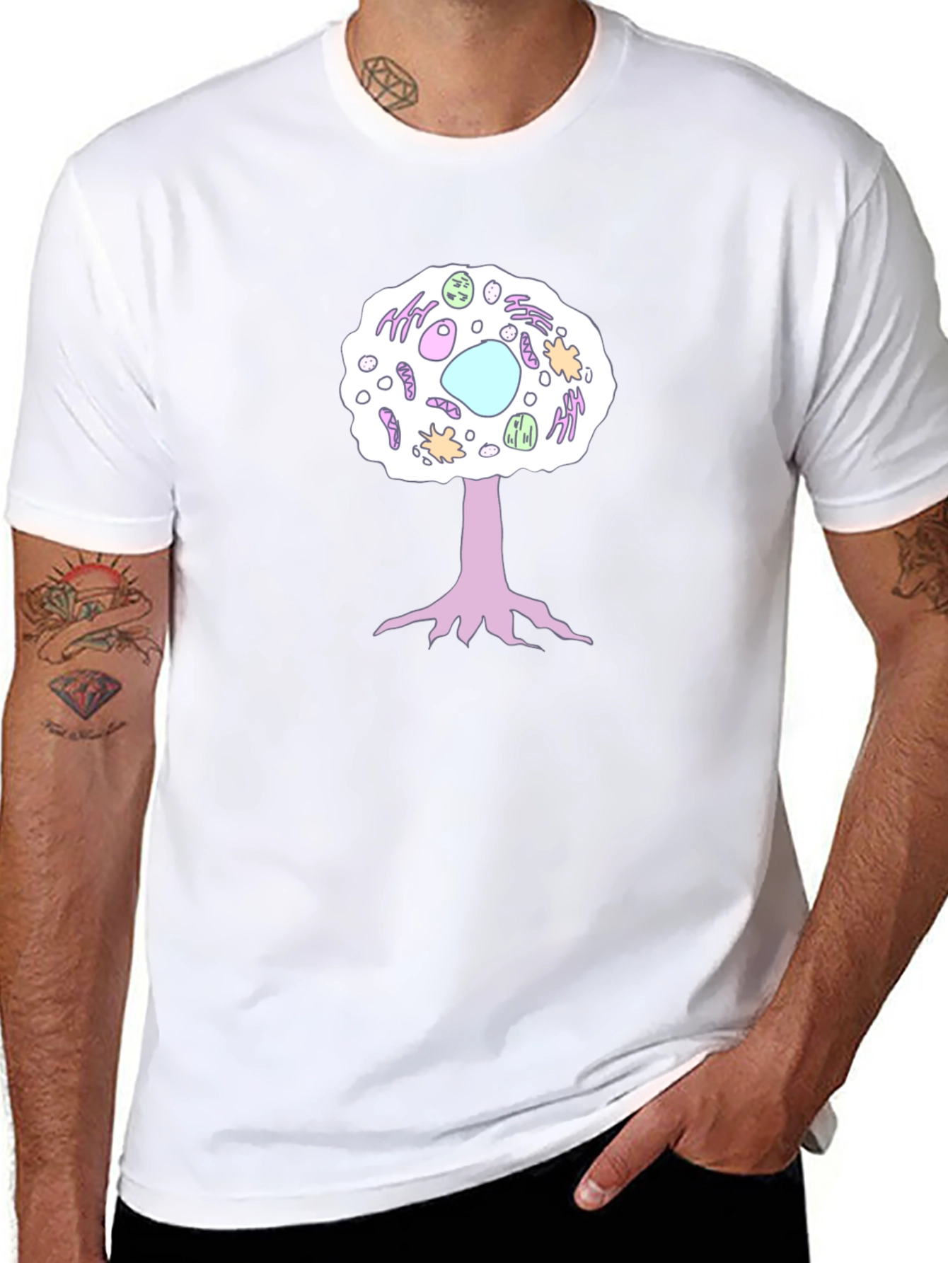 Cell Tree Black T-Shirt: Science & Nature Inspired
