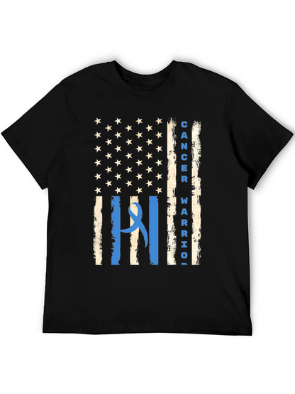 Cancer Warrior American Flag Graphic Tee