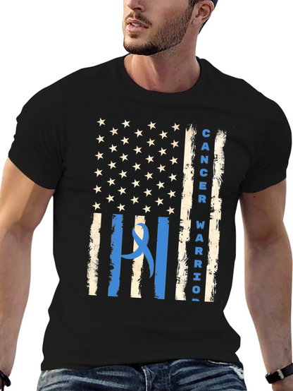 Cancer Warrior American Flag Graphic Tee