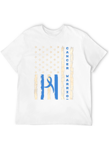 Cancer Warrior American Flag Graphic Tee
