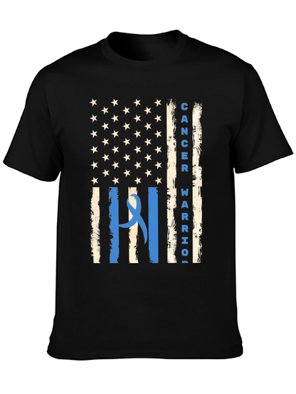 Cancer Warrior American Flag Graphic Tee
