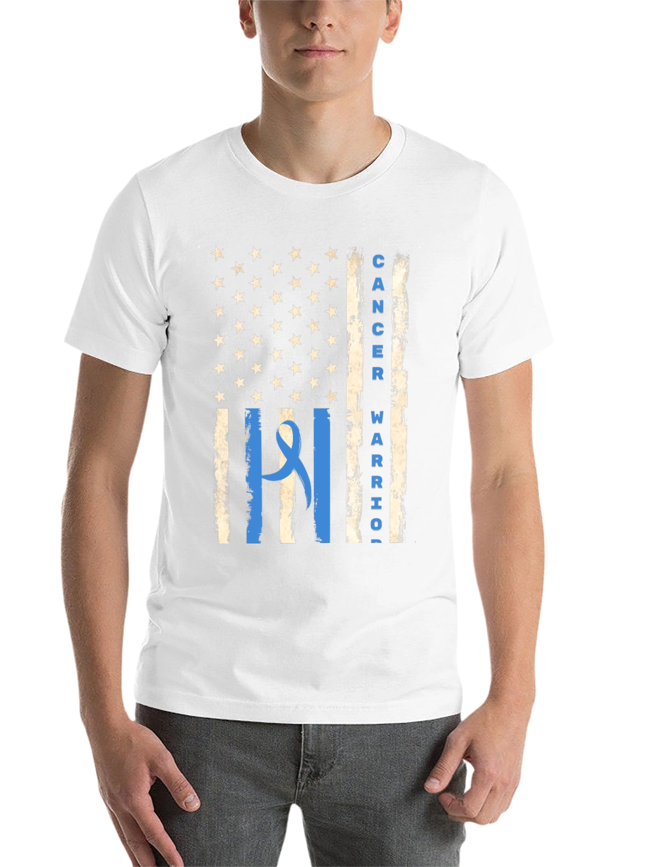 Cancer Warrior American Flag Graphic Tee