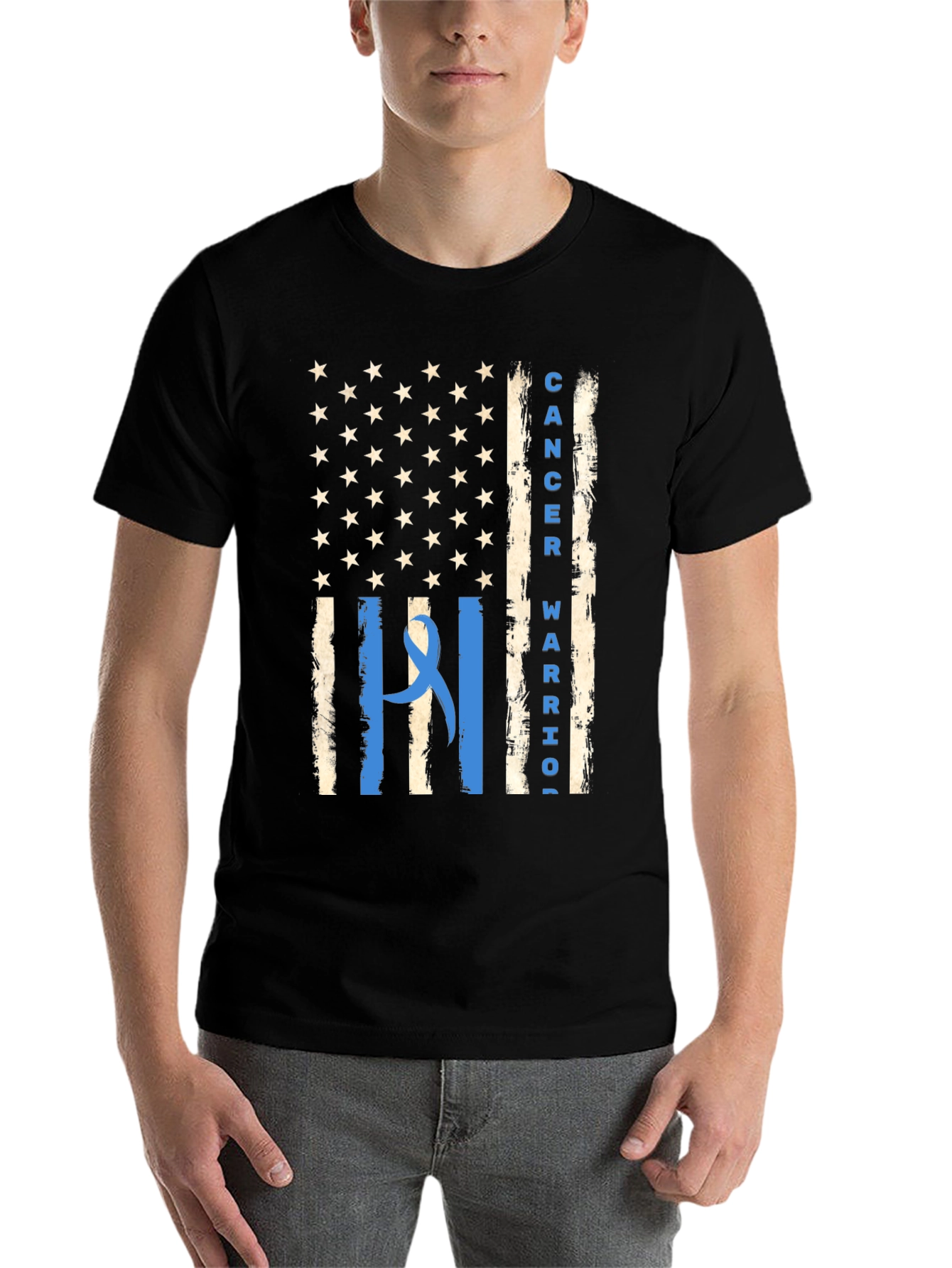 Cancer Warrior American Flag Graphic Tee