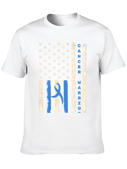 Cancer Warrior American Flag Graphic Tee