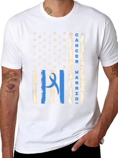 Cancer Warrior American Flag Graphic Tee