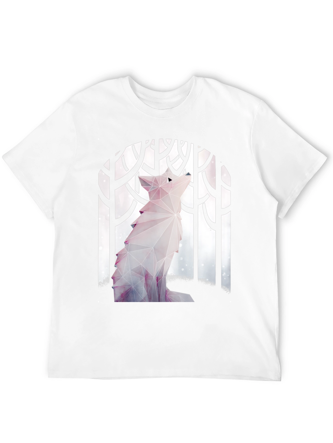 Geometric Wolf Graphic T-Shirt - Stylish Mens Tee