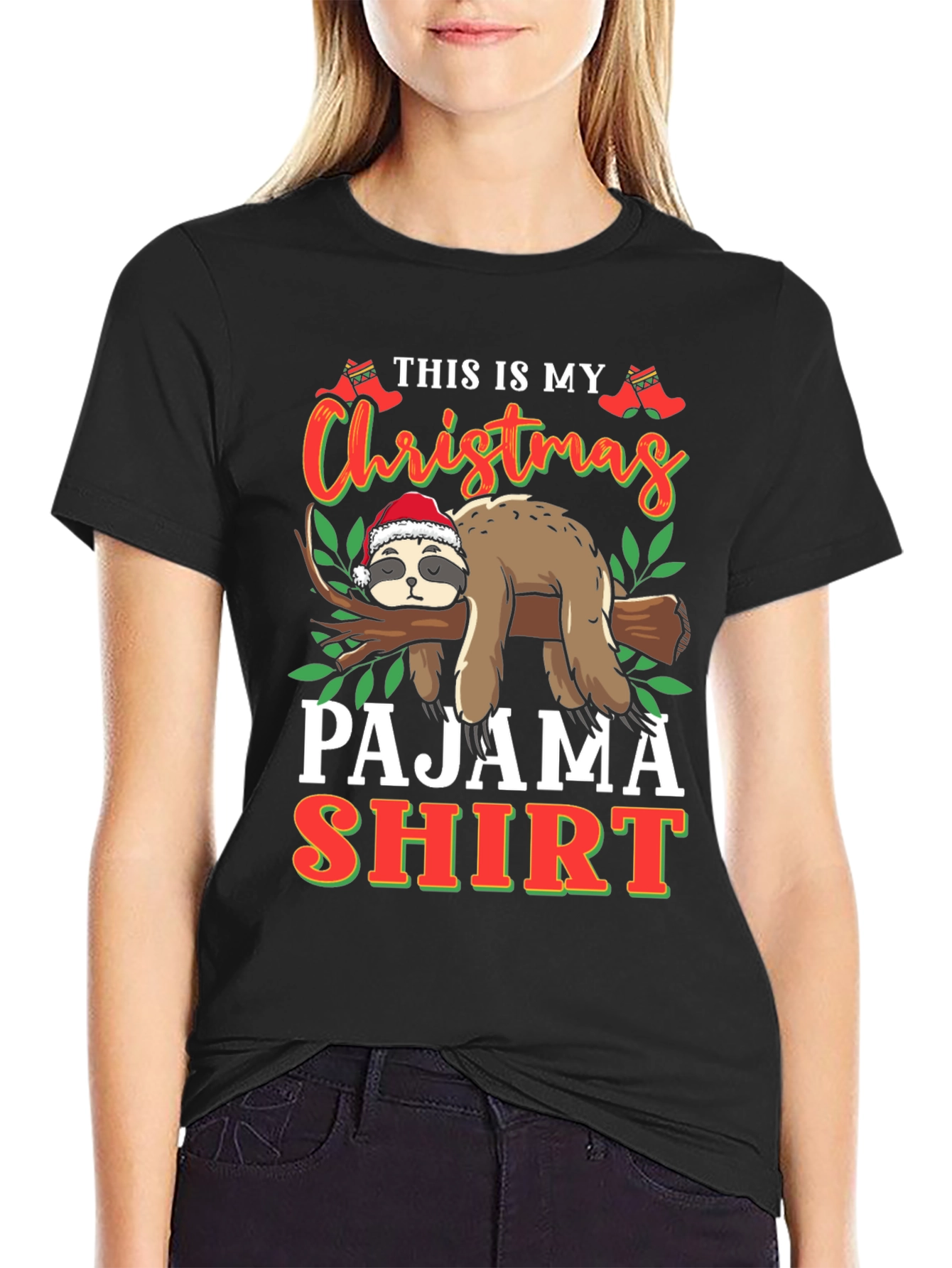 Christmas Sloth Pajama Shirt