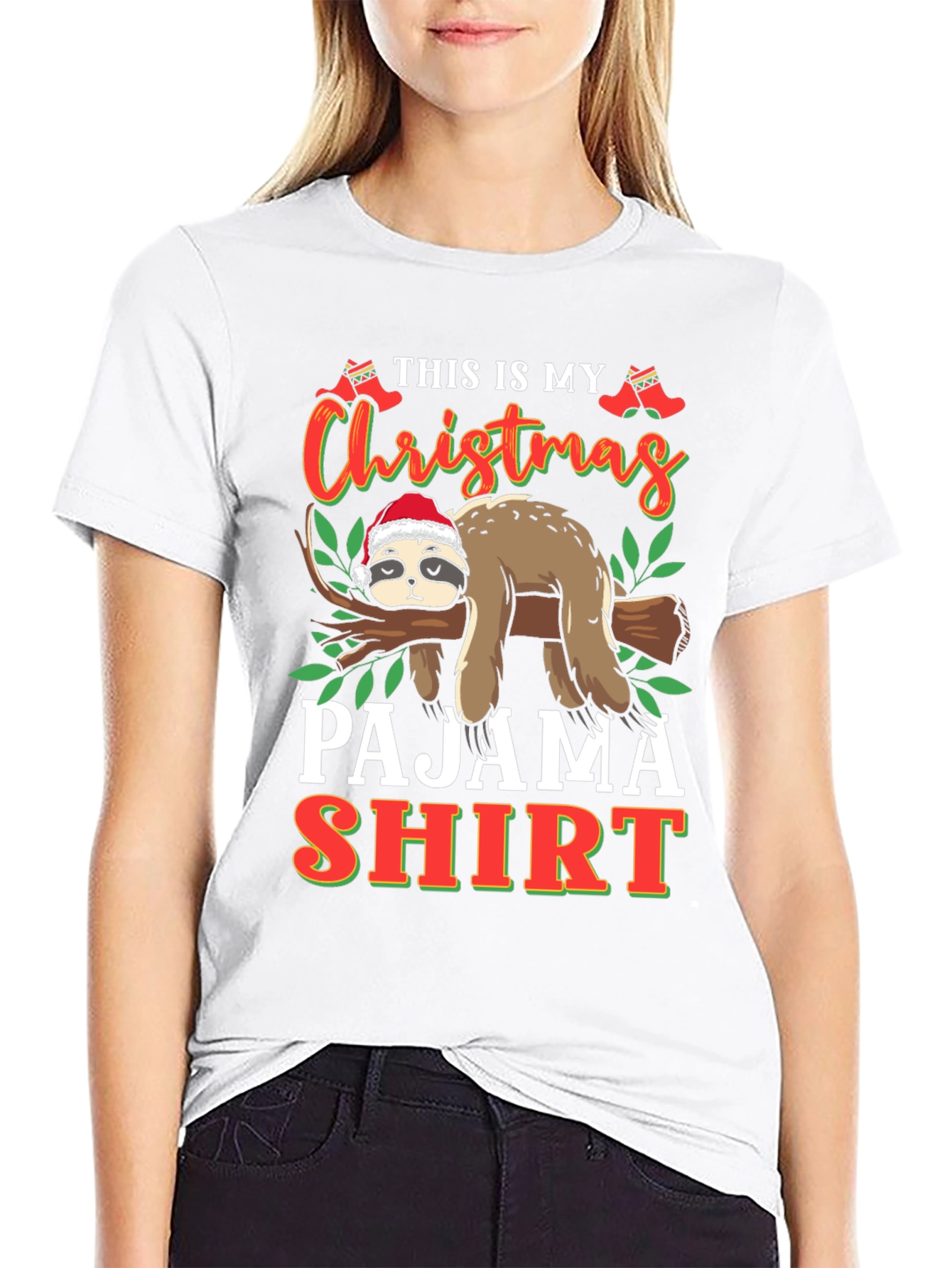 Christmas Sloth Pajama Shirt