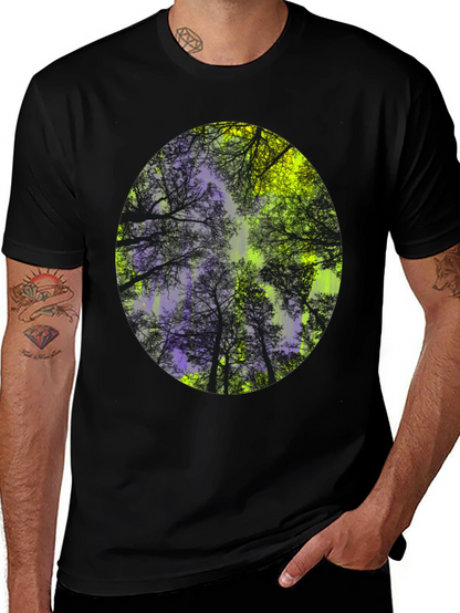 Nature Print Black T-Shirt