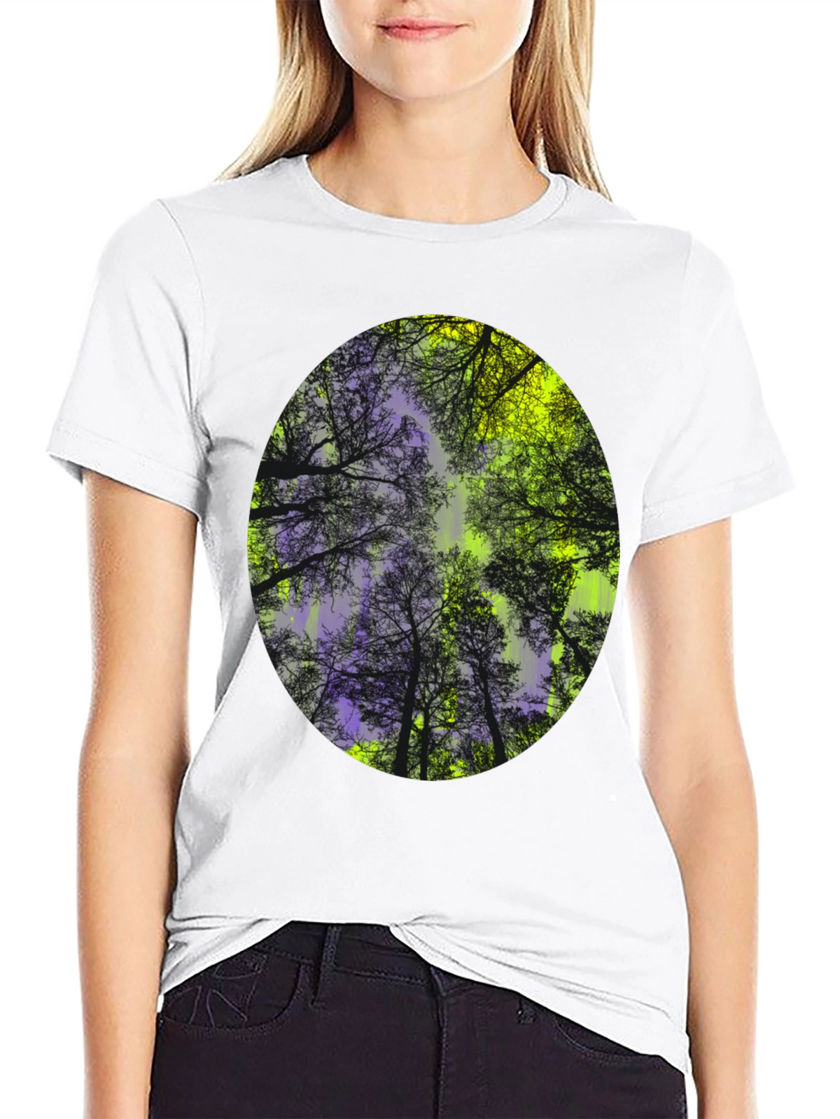 Nature Print Black T-Shirt