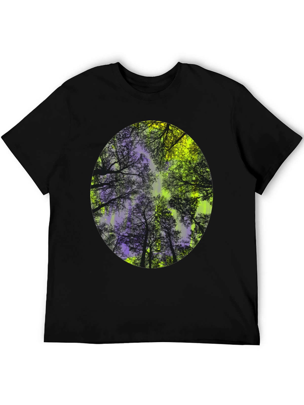 Nature Print Black T-Shirt