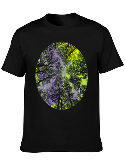Nature Print Black T-Shirt