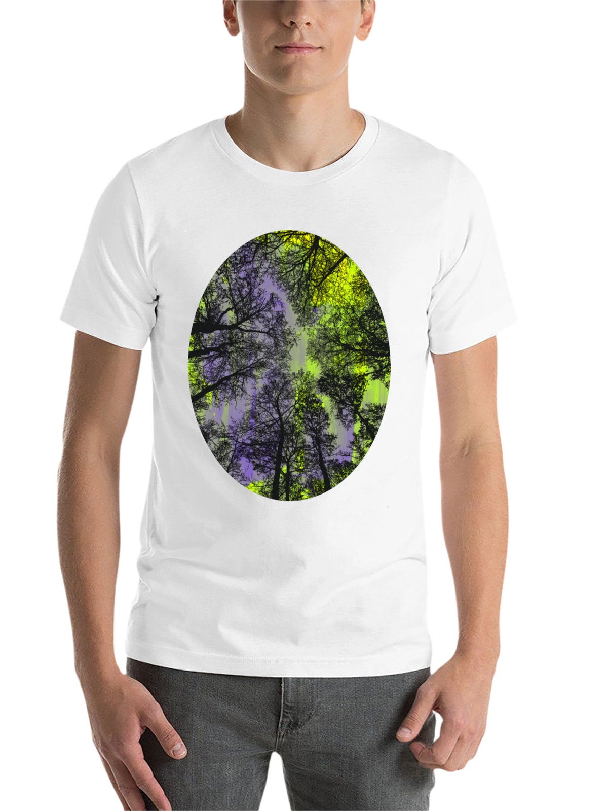 Nature Print Black T-Shirt