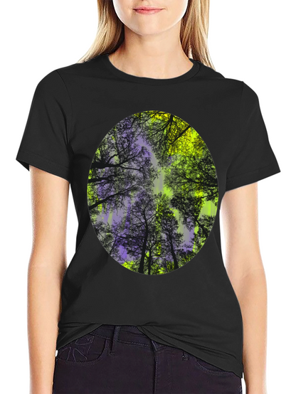 Nature Print Black T-Shirt