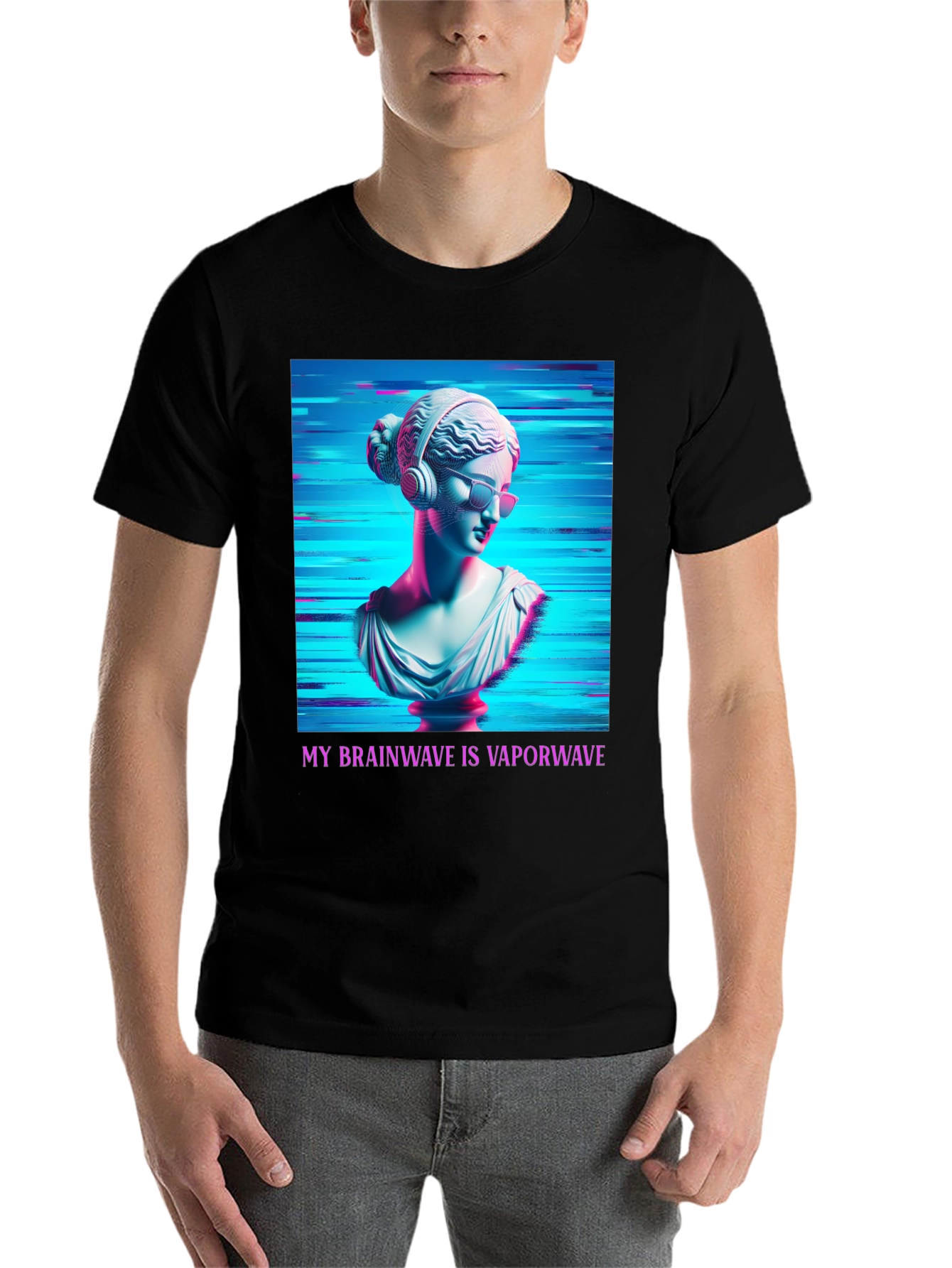 Vaporwave Brain T-Shirt - Aesthetic Greek Bust