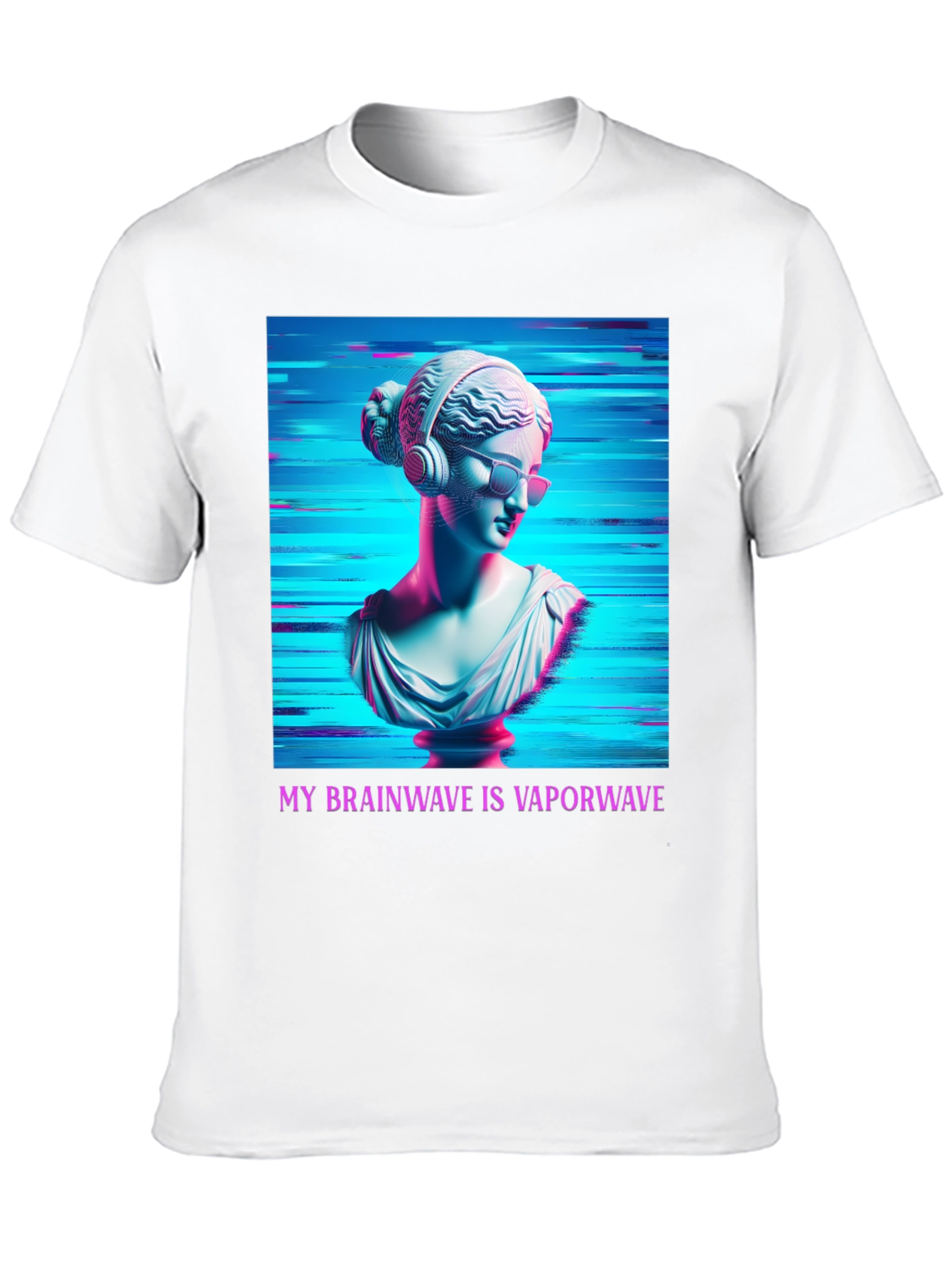 Vaporwave Brain T-Shirt - Aesthetic Greek Bust