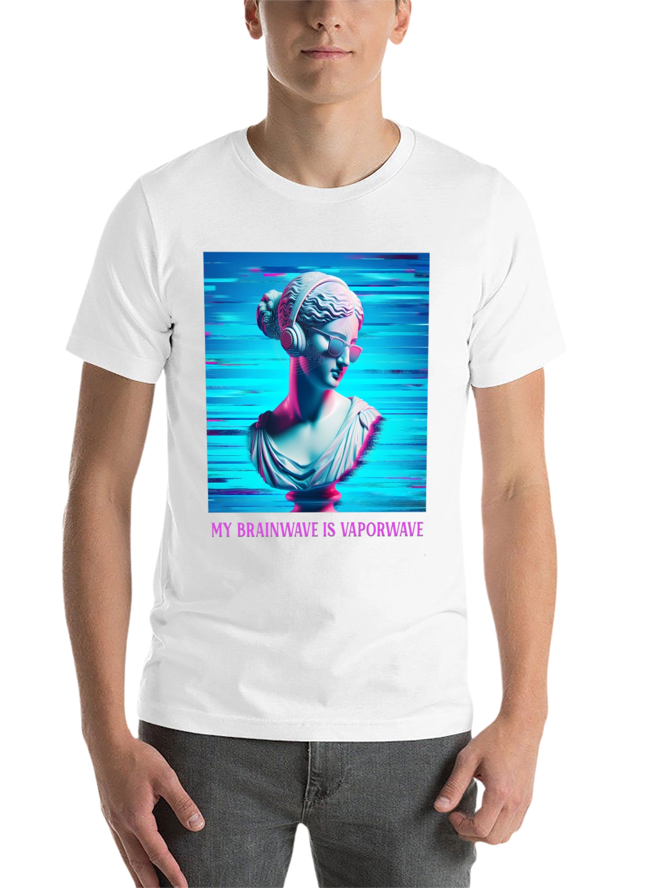 Vaporwave Brain T-Shirt - Aesthetic Greek Bust