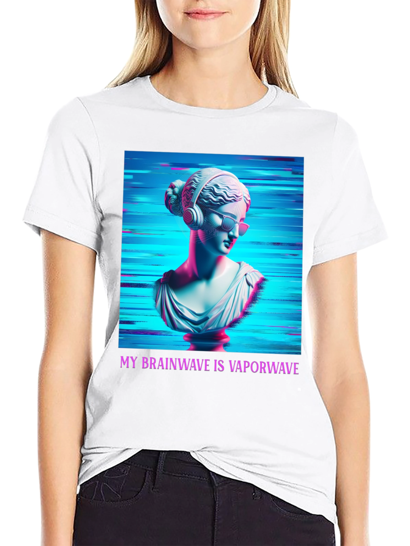 Vaporwave Brain T-Shirt - Aesthetic Greek Bust