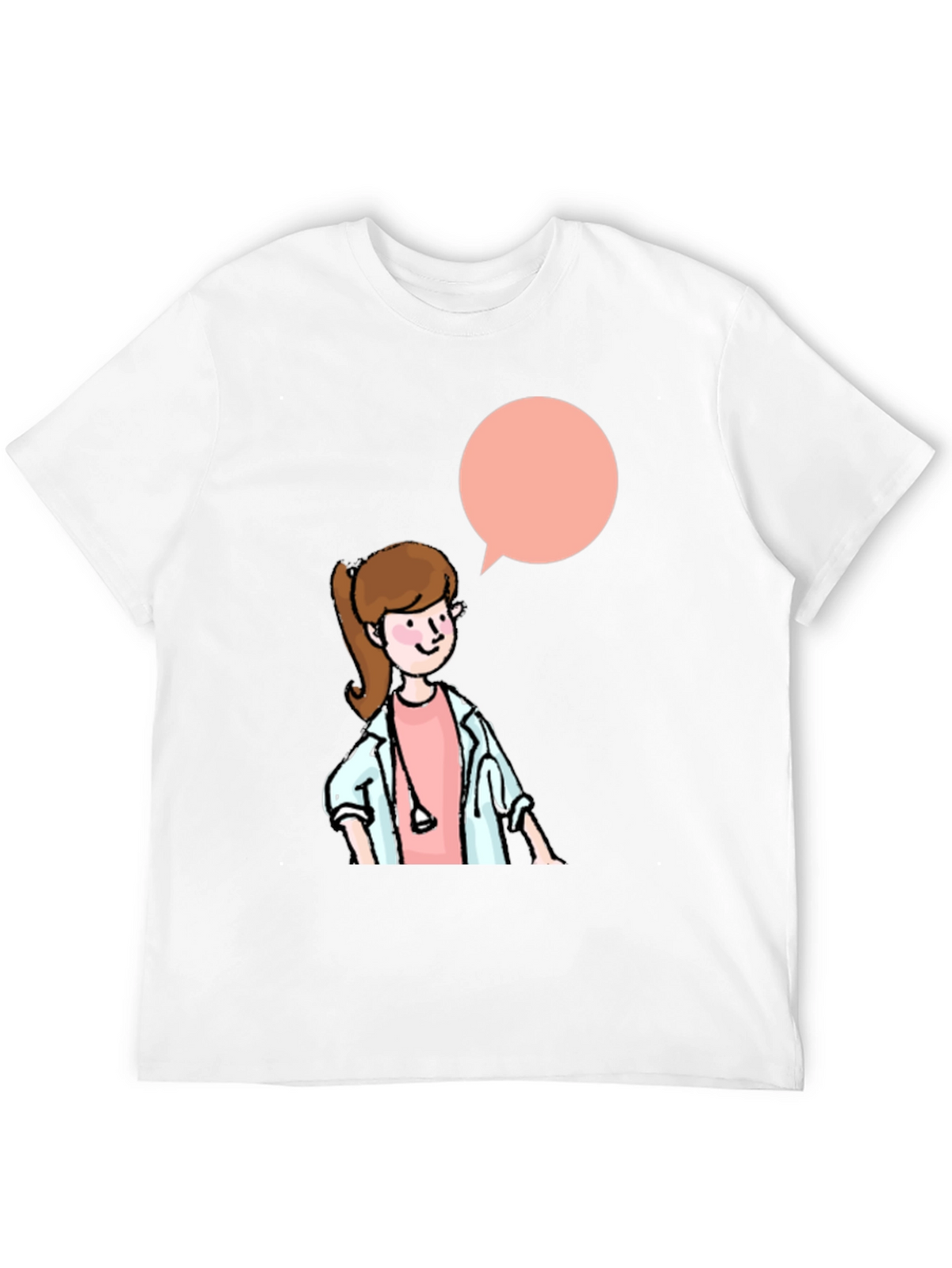 Cartoon Doctor Graphic Black T-Shirt
