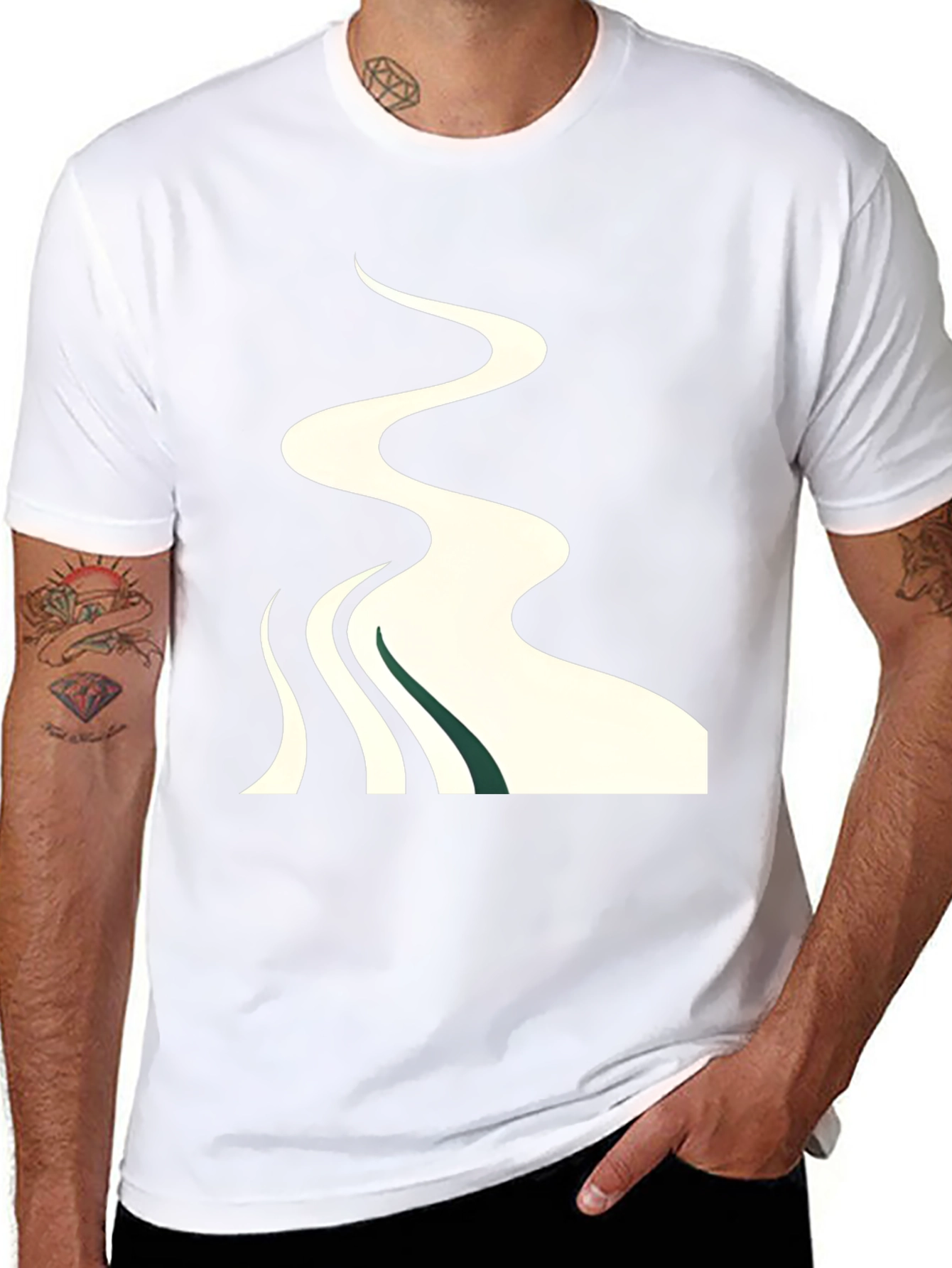 Abstract River Graphic T-Shirt - Stylish Casual Wear