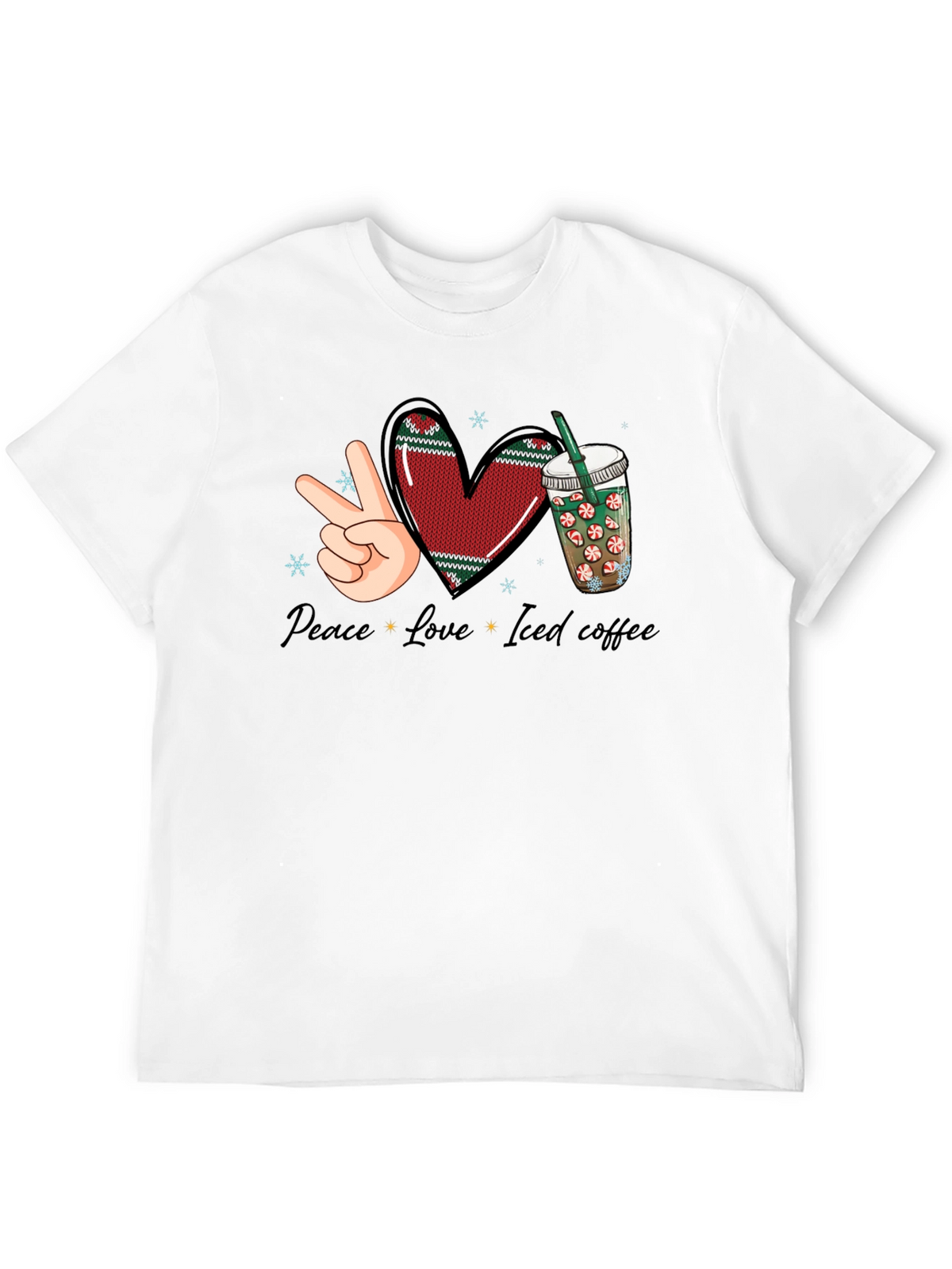 Peace Love Iced Coffee Graphic Tee