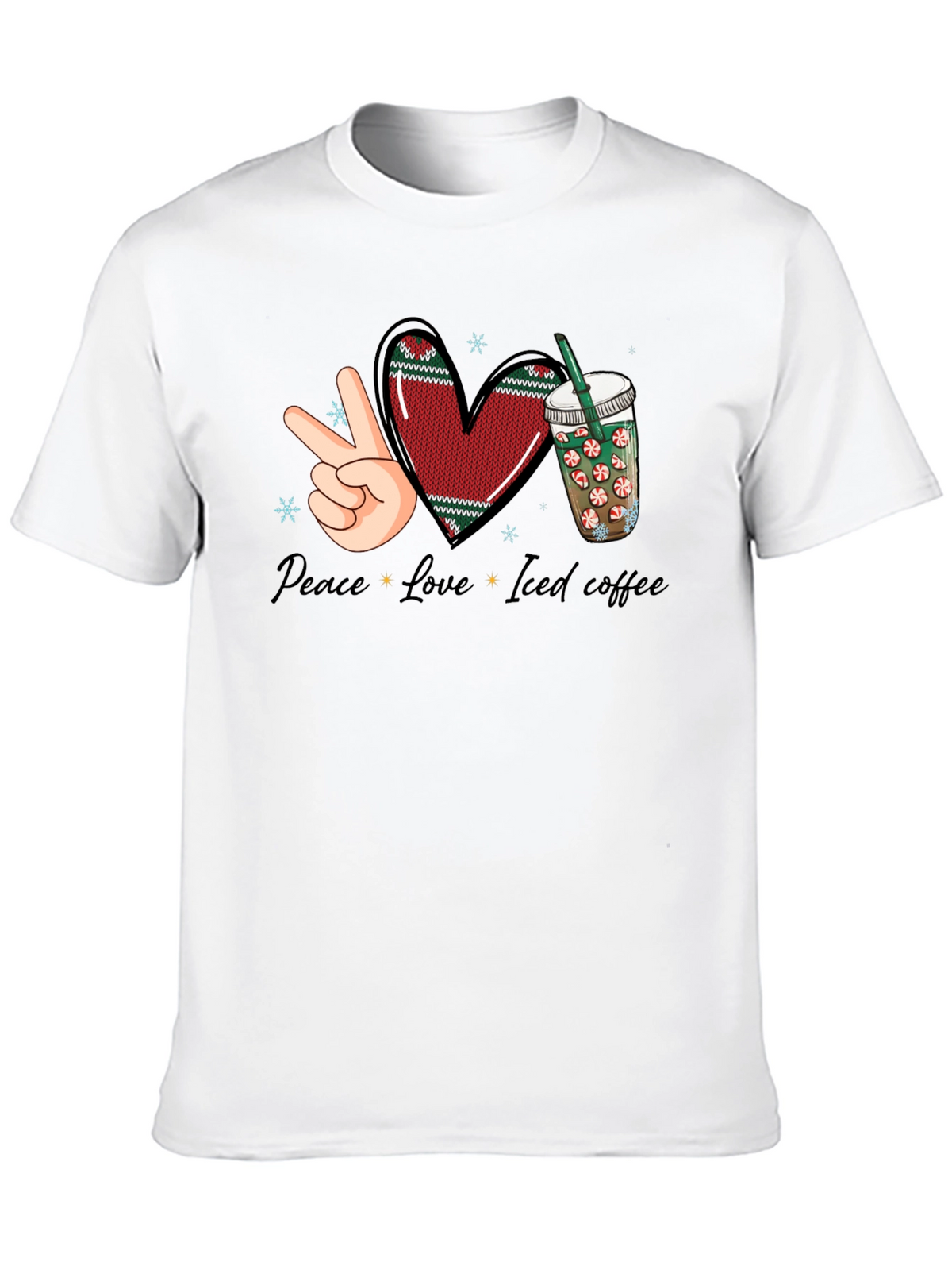 Peace Love Iced Coffee Graphic Tee