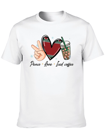 Peace Love Iced Coffee Graphic Tee