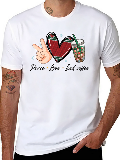 Peace Love Iced Coffee Graphic Tee