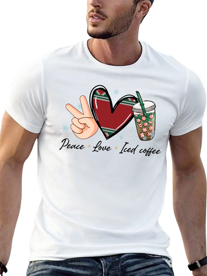 Peace Love Iced Coffee Graphic Tee